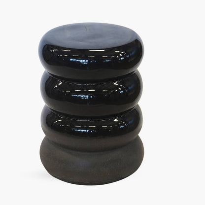 Two Toned Chuby Garden Accent Stool in black