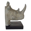 Unique rhino head bookends adding style and functionality to any home.