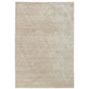 rectangular Vagabond geometric area rug in the light beige soft oatmeal-toned Drift intersecting white diamond linework 
