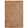 rectangular Vagabond geometric area rug in the warm camel brown Dryland colorway, intersecting white diamond linework