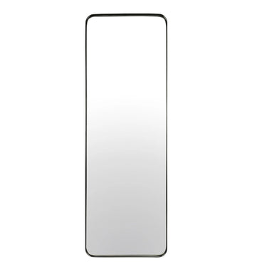 Shop the Varese floor mirror for sale, featuring a modern floor standing mirror design with a matt black stainless-steel frame.