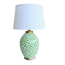 Decorative Verdant ceramic lamp base with patterned design and white shade