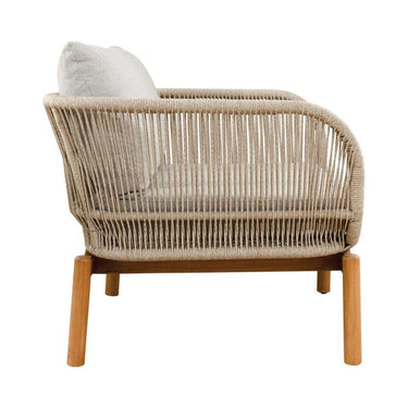 Vision Outdoor Teak Occasional Chair with rope detailing and teak frame
