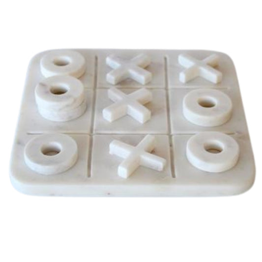 WHITE NOUGHTS & CROSSES GAME 20X20CM