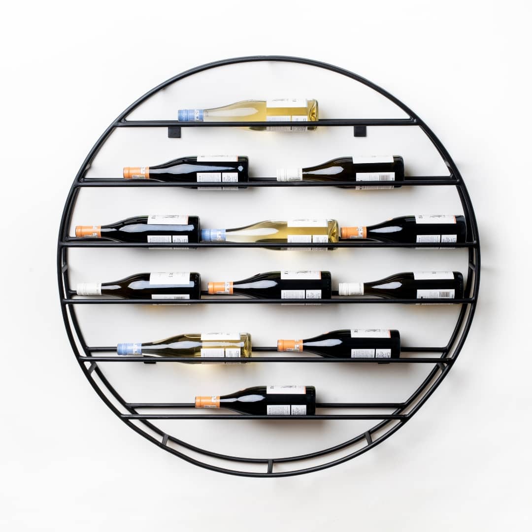 Round Wall Mounted Wine Rack | Woodka Interiors