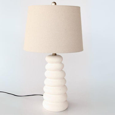 White Ceramic Lamp Swirl 