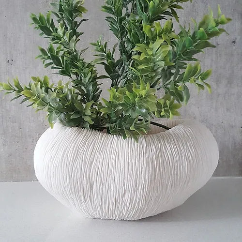 Tall coral styled bowl in white