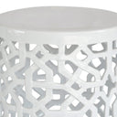 Glossy white design of the whiye cutout accent stool