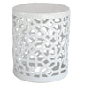 White Cutout Accent Stool By Woodka Interiors