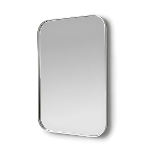 Deep Frame Rounded Rectangle Mirror - White By Woodka Interiors