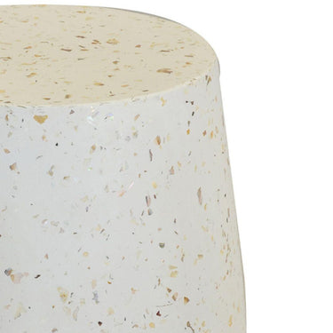 White Terrazzo Stool - Side Table
