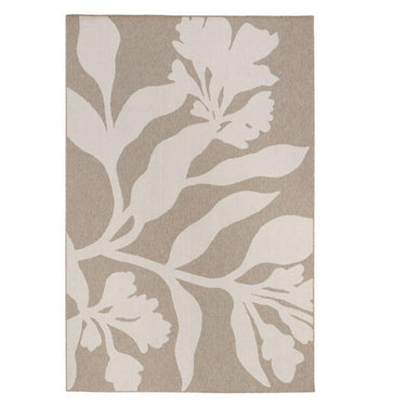 An easy-to-clean Wildvine patio rug with a soft, botanical-inspired pattern