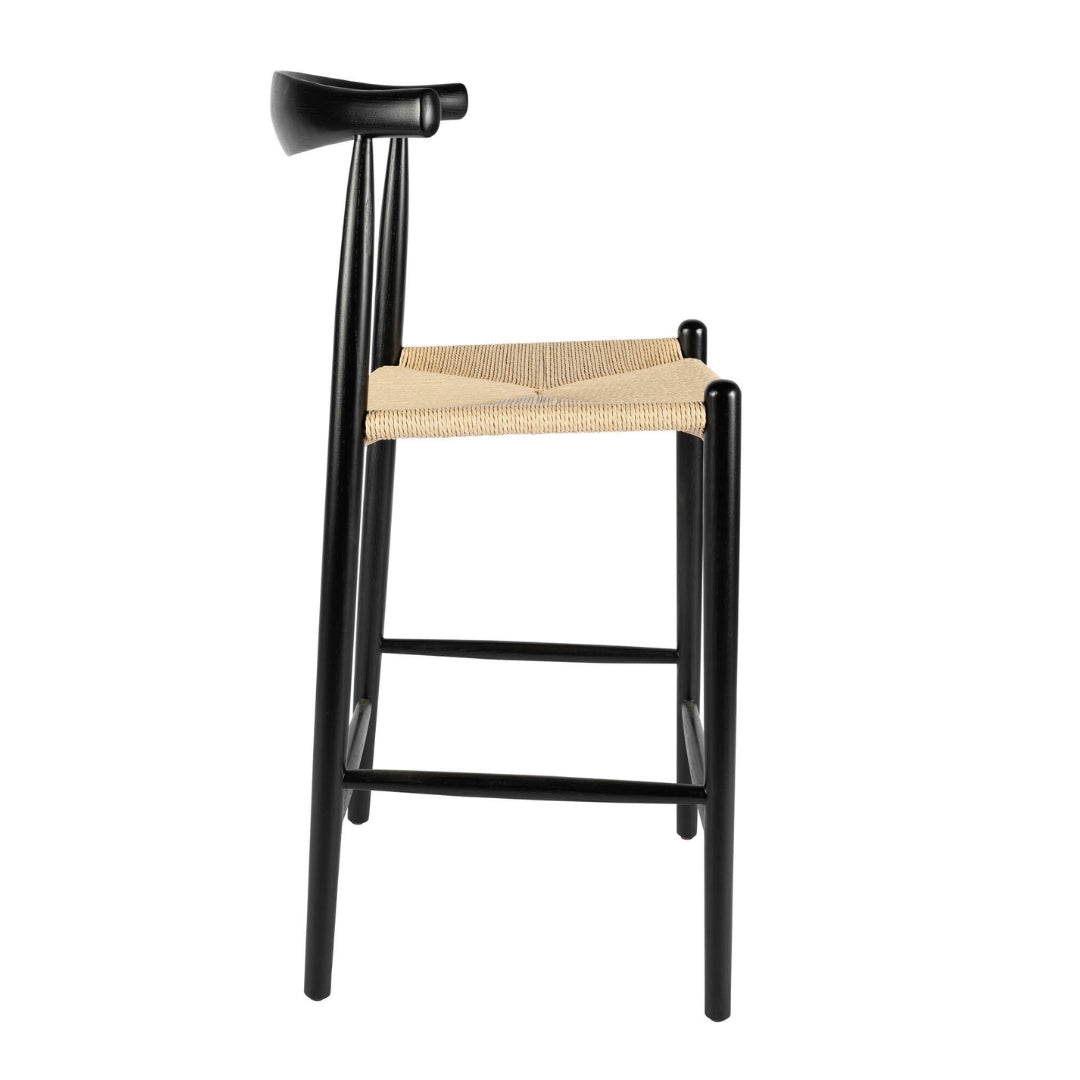 Stylish William Counter Chair with ash wood frame and woven paper cord seat Woodka Interiors Counter Stools