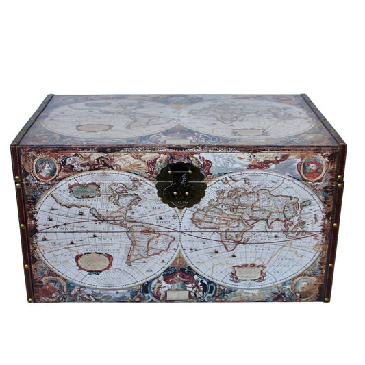 World Map Trunk by Woodka Interiors | Shop Decor Boxes