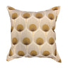 Ace Leaf Fan scatter cushion with a golden ochre and bronze Art Deco ginkgo fan leaf pattern.