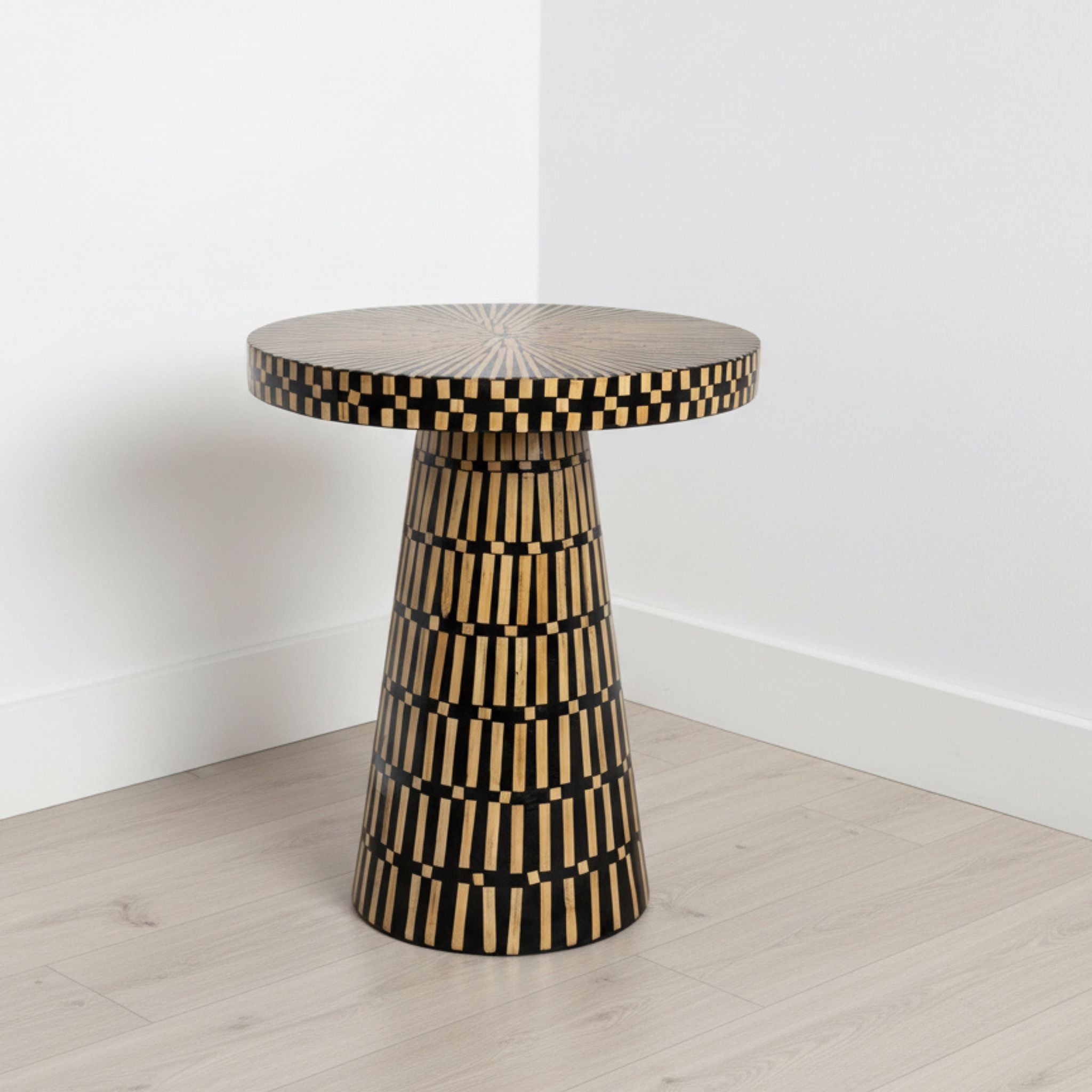 Amelia side table styled in a living room