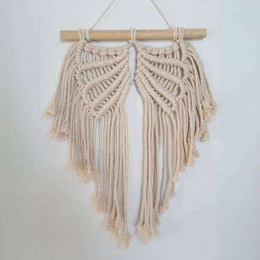 angel wing macrame wall decor
