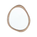 arabella organic pebble wood wall mirror with a matte hazel rubberwood frame