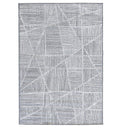 Reversible, fully outdoor rugs with geometric design in grey.
