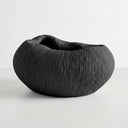 Atoll black ribbed bowl.