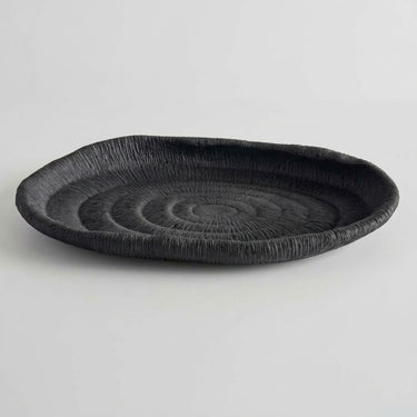 Atoll black ribbed tray.