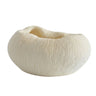 white textured decorative bowl with a ribbed, organic wavy design.