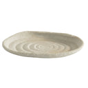 Atoll decorative tray with an off-white matte finish and ribbed, textured surface.