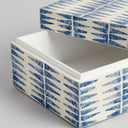 Azure capiz shell storage box with blue and white pattern