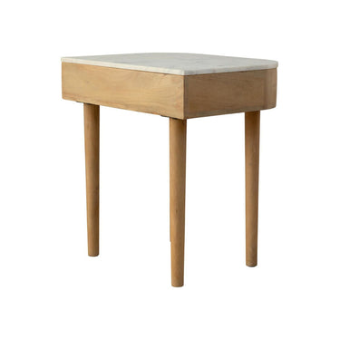 Stonesleigh back of semi-oval bedroom bedside table with a flat back edge