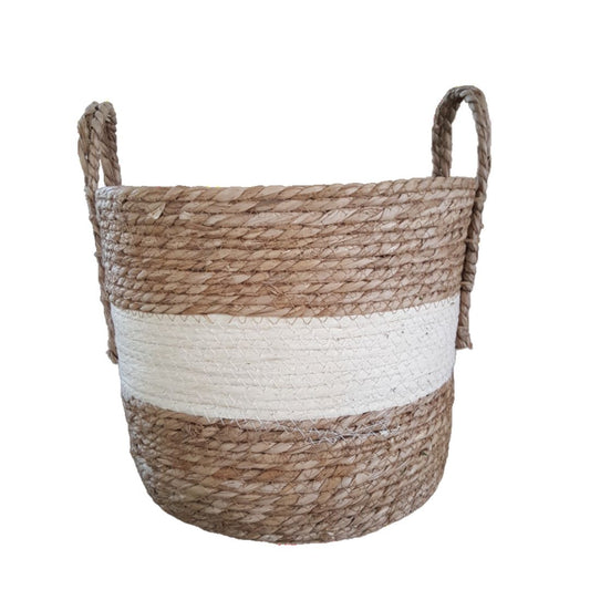 Two toned Basket with handles