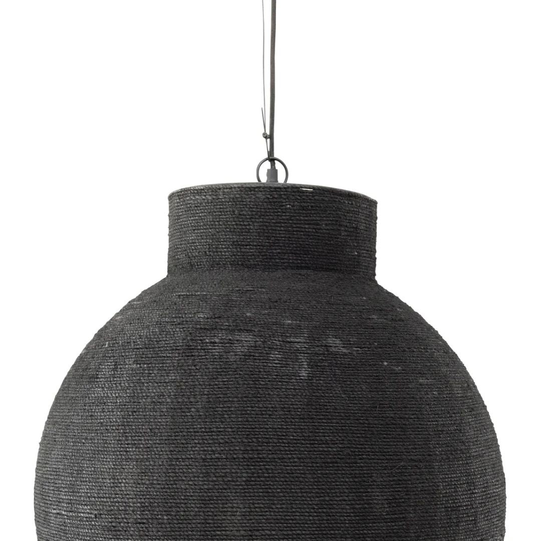 beacon pendant light in black jute 