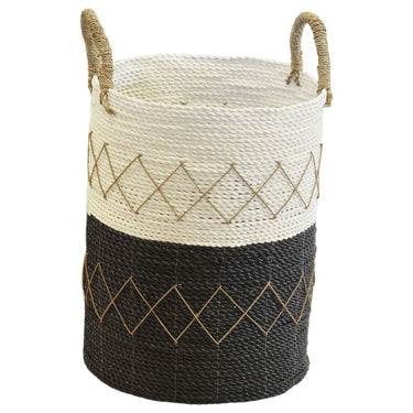 Black and White Basket Set Of 2 - Woodka Interiors
