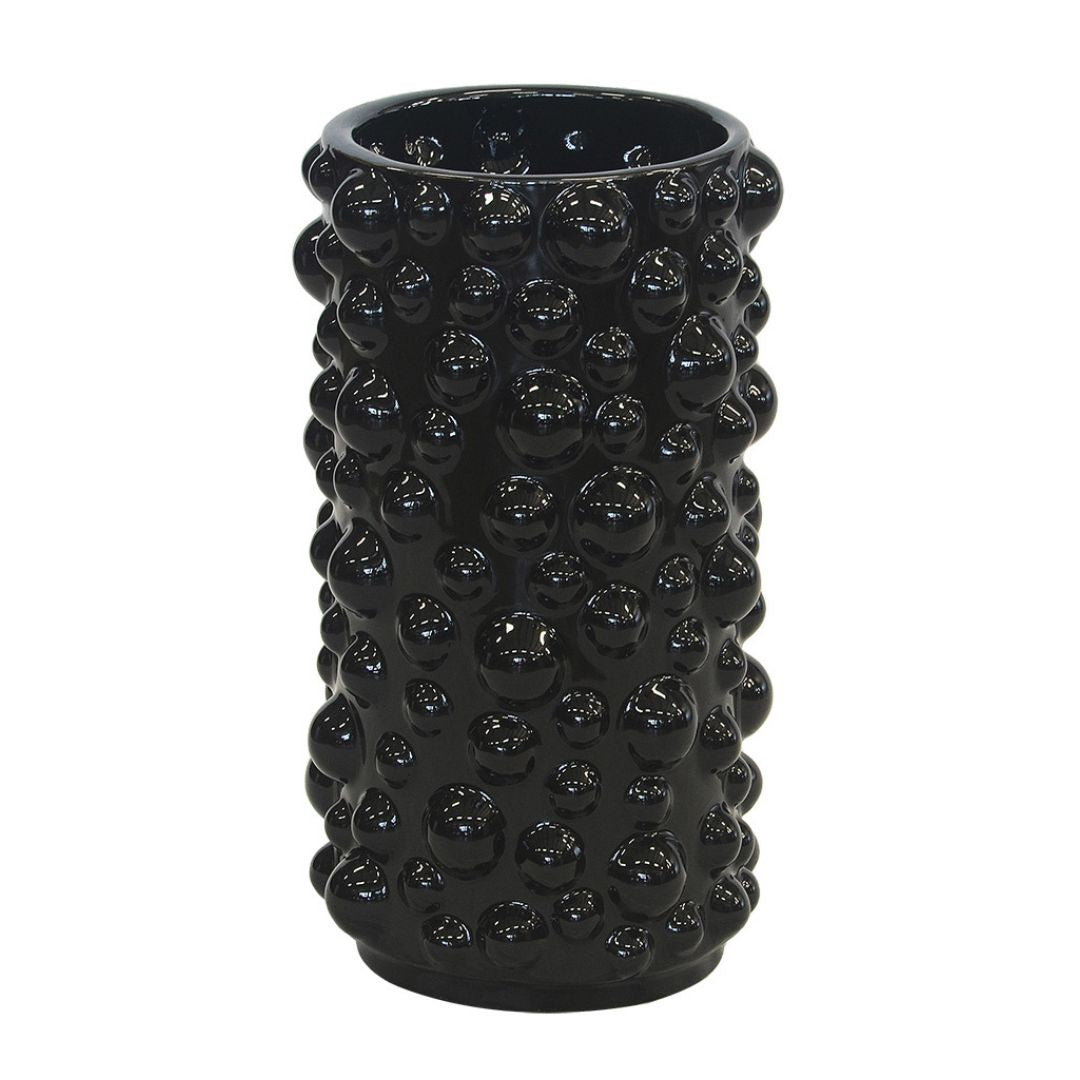 gloss black ceramic vase