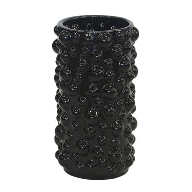 black bubble ceramic vase. Large