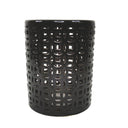 Black Ceramic Stool with glossy cut-out design