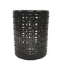Black Ceramic Stool with glossy cut-out design