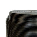 Black Coiled Rattan Stool 