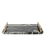 Grey and Black marble tray with gold handles 
