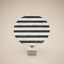 Top view of black and white round marble side table