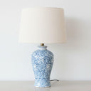 floral ceramic lamp with linen shade