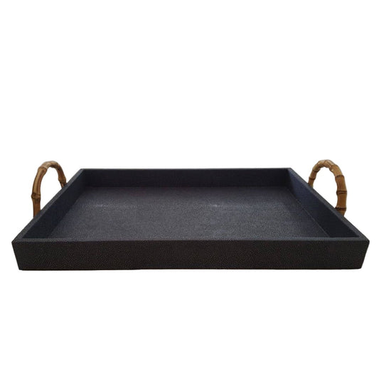 rectangle tray with bamboo handles