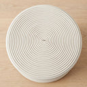 bondi white rattan side table round top.
