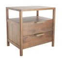 Bordeaux Nightstand in nutmeg color, handmade from solid mango wood, available online at Woodka Interiors South Africa.