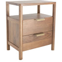 Nightstand with two drawers and nutmeg finish, perfect for bedroom storage, available online at Woodka Interiors South Africa.