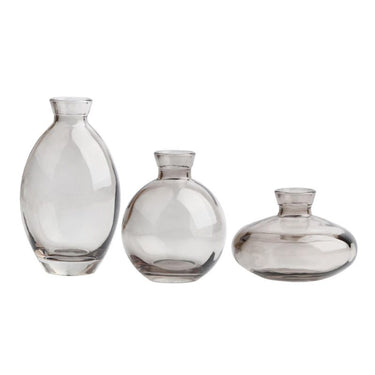 mini grey bud vases set of 3