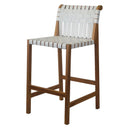 Caine White Leather Strap Counter Stool - Woodka Interiors