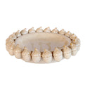 Ceramic acorns bowl featuring a cream-beige glaze and sculpted acorn rim.