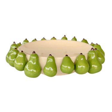 Cream bowl with sculpted pear detail