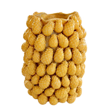 Large yellow Ceramic Pineapple Vase featuring a bold vibrant finish and a unique sculptural silhouette