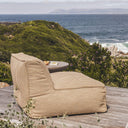 Chapala Occasional Chair styled on patio, modern outdoor furniture, lounge-ready comfort, all-weather upholstered seating